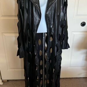 SHEIN Black Cut-Out Long Jacket